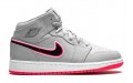 Jordan Air Jordan 1 Mid Wolf Grey Racer Pink Black GS