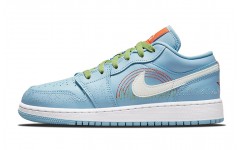 Jordan Air Jordan 1 Low Blue Stitch GS