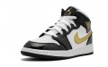 Jordan Air Jordan 1 Mid Patent Black White Gold GS