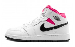 Jordan Air Jordan 1 Mid White Black Hyper Pink GS