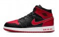 Jordan Air Jordan 1 Mid "Black + Red Bred" GS