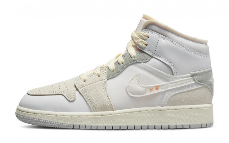 Jordan Air Jordan 1 Mid SE Craft "White and Phantom" GS