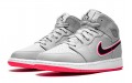 Jordan Air Jordan 1 Mid Wolf Grey Racer Pink Black GS