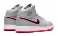 Jordan Air Jordan 1 Mid Wolf Grey Racer Pink Black GS