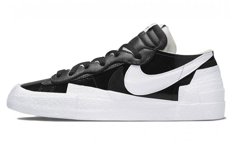 Sacai x Nike Blazer Low black patent leather