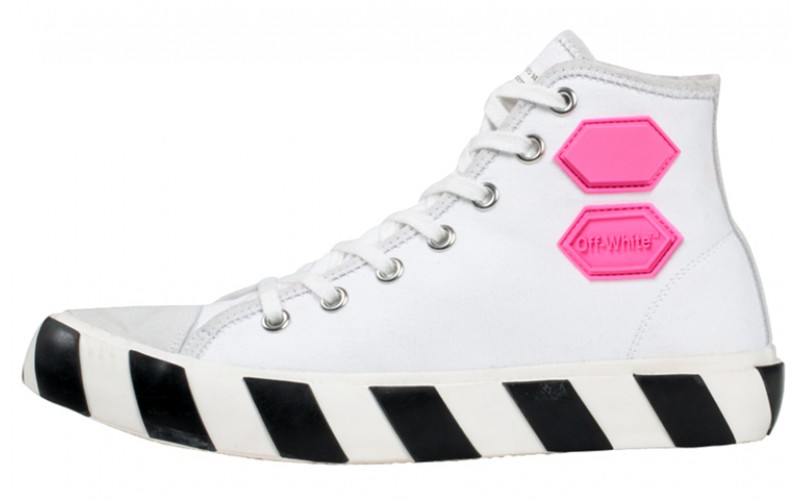 OFF-WHITE Vulcanized Hi Top White Fuchsia