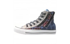 Converse Chuck Taylor All Star Double Zip Hi Red Blue Plaid